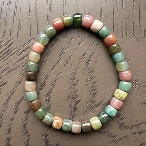 Indian agate bracelet 7mm SIZE 7’
